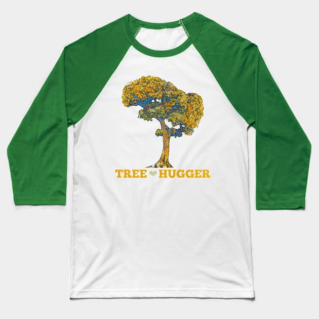 Tree Hugger Baseball T-Shirt by evisionarts